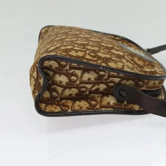 Christian Dior Trotter Canvas Shoulder Bag Brown Gold Auth 141785 - Picture 6 of 16